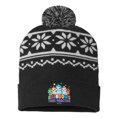 DreamWorks Not Quite Narwhal Rainbows Take Practice USA-Made Snowflake Beanie