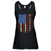 Dodgers Name Retro Vintage First Name Dodgers Lover Usa Flag Ladies Essential Flowy Tank