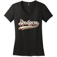 Dodgers Name Retro Vintage Gift Women's V-Neck T-Shirt