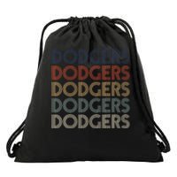 Dodgers Name Retro Vintage Apparel Gift Dodgers Lover Drawstring Bag