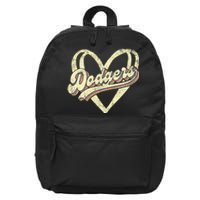 Dodgers Name Retro Vintage First Name Dodgers Lover Usa Flag 16 in Basic Backpack