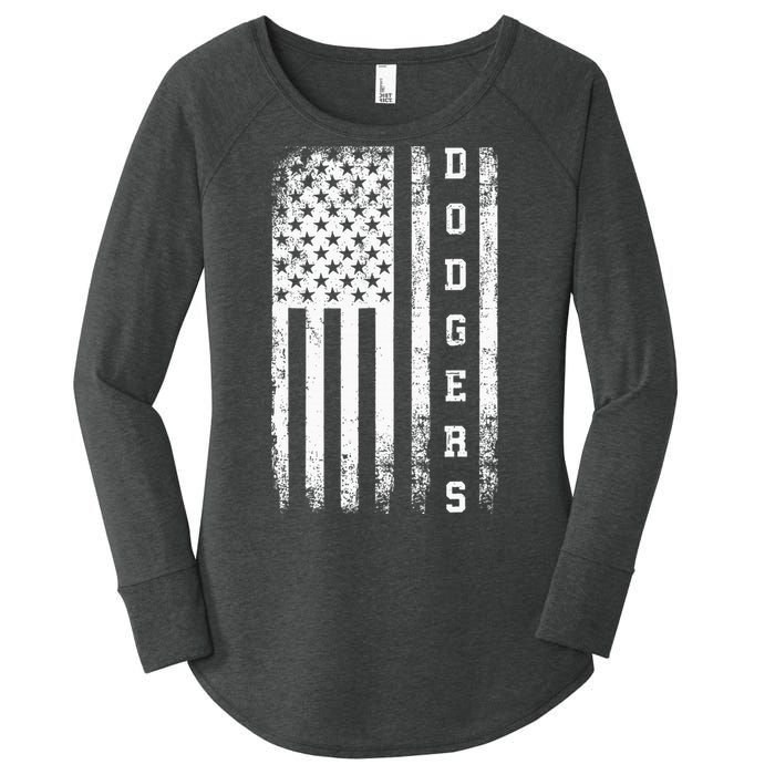 Dodgers Name Retro Vintage Apparel Gift Dodgers Lover Women's Perfect Tri Tunic Long Sleeve Shirt