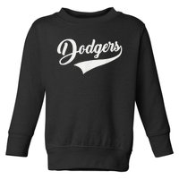 Dodgers Name Retro Vintage Toddler Sweatshirt