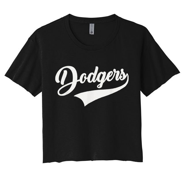 Dodgers Name Retro Vintage Crop Top