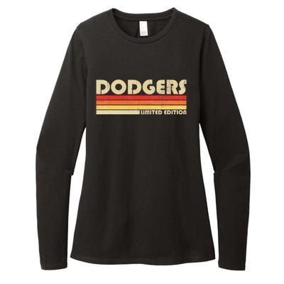 Dodgers Name Retro Vintage Apparel Womens CVC Long Sleeve Shirt