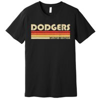 Dodgers Name Retro Vintage Apparel Premium T-Shirt