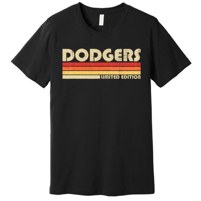 Dodgers Name Retro Vintage Apparel Premium T-Shirt