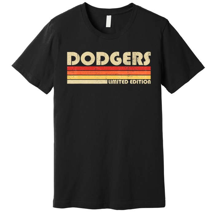 Dodgers Name Retro Vintage Apparel Premium T-Shirt