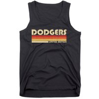 Dodgers Name Retro Vintage Apparel Tank Top