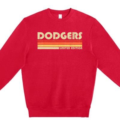 Dodgers Name Retro Vintage Apparel Premium Crewneck Sweatshirt