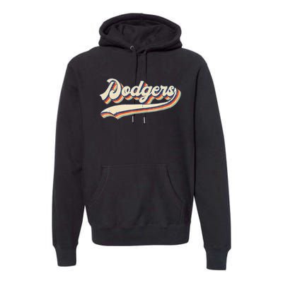 Dodgers Name Retro Vintage Gift Premium Hoodie