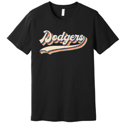 Dodgers Name Retro Vintage Gift Premium T-Shirt