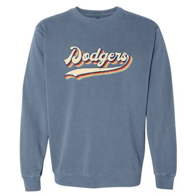 Dodgers Name Retro Vintage Gift Garment-Dyed Sweatshirt