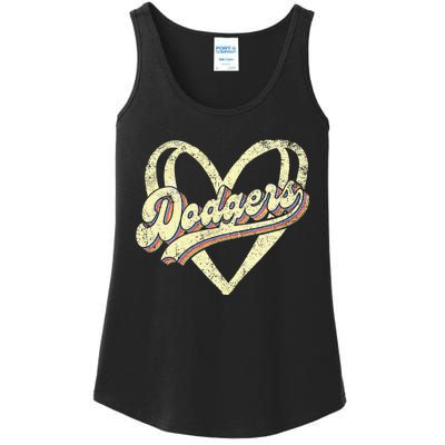 Dodgers Name Retro Vintage First Name Dodgers Lover Usa Flag Ladies Essential Tank