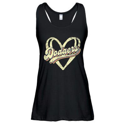 Dodgers Name Retro Vintage First Name Dodgers Lover Usa Flag Ladies Essential Flowy Tank