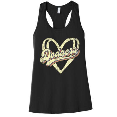 Dodgers Name Retro Vintage First Name Dodgers Lover Usa Flag Women's Racerback Tank