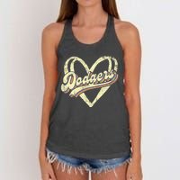 Dodgers Name Retro Vintage First Name Dodgers Lover Usa Flag Women's Knotted Racerback Tank