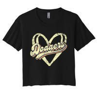 Dodgers Name Retro Vintage First Name Dodgers Lover Usa Flag Women's Crop Top Tee