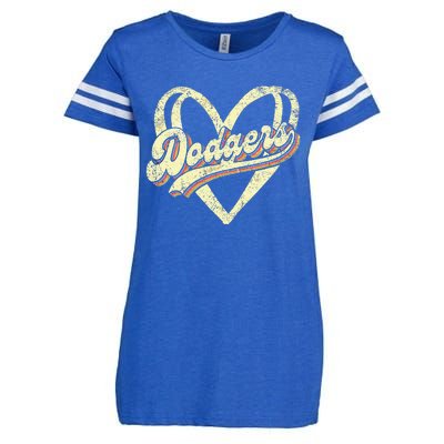 Dodgers Name Retro Vintage First Name Dodgers Lover Usa Flag Enza Ladies Jersey Football T-Shirt