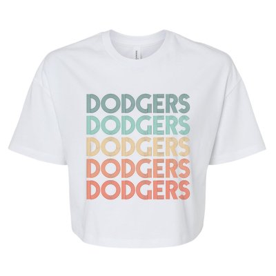 Dodgers Name Retro Vintage Apparel Gift Dodgers Lover Bella+Canvas Jersey Crop Tee