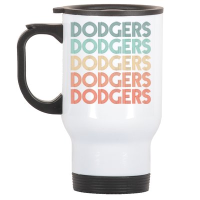 Dodgers Name Retro Vintage Apparel Gift Dodgers Lover Stainless Steel Travel Mug