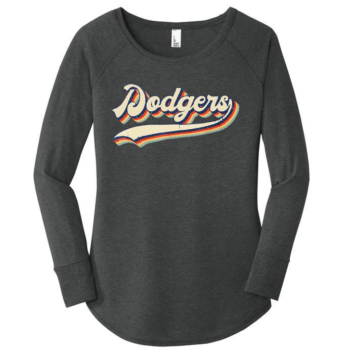 Dodgers Name Retro Vintage Gift For Men Women Boy Girl Women's Perfect Tri Tunic Long Sleeve Shirt