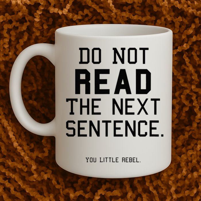 Do Not Read The Next Sentence Funny Mug
