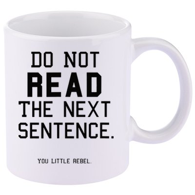 Do Not Read The Next Sentence Funny 11oz C Handle Ceramic Mug