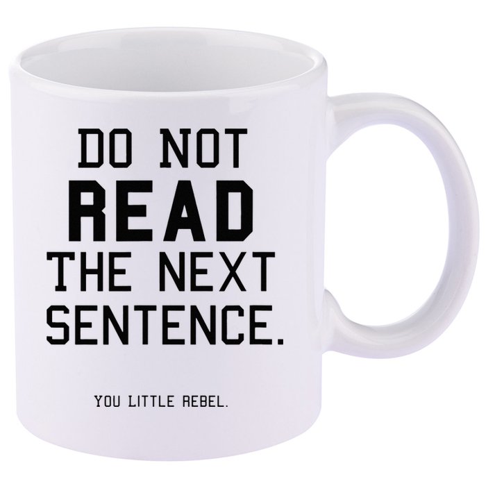 Do Not Read The Next Sentence Funny 11oz C Handle Ceramic Mug