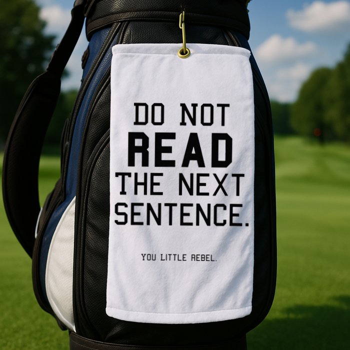 Do Not Read The Next Sentence Funny Golf Towel