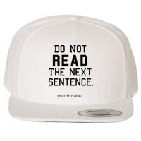 Do Not Read The Next Sentence Funny Wool Snapback Cap