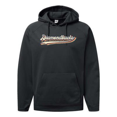 Diamondbacks Name Retro Vintage Gift For Men Women Performance Fleece Hoodie