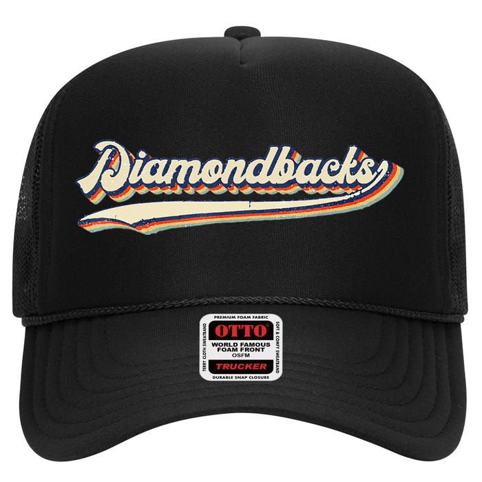 Diamondbacks Name Retro Vintage Gift For Men Women High Crown Mesh Back Trucker Hat