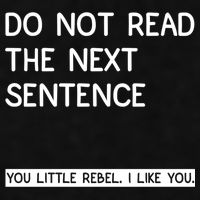 Do Not Read The Next Sentence You Little Rebbel Funny Sayings Ladies PosiCharge Tri-Blend Wicking Tank
