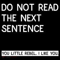 Do Not Read The Next Sentence You Little Rebbel Funny Sayings Poster
