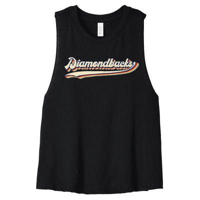 Diamondbacks Name Retro Vintage Gift For Men Women Women's Racerback Cropped Tank