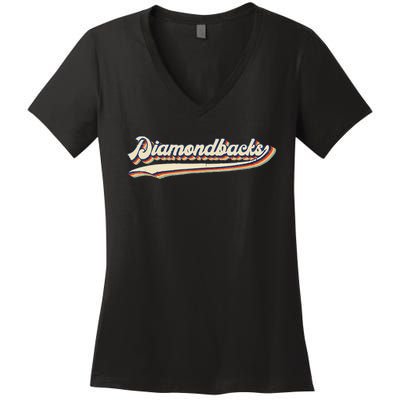 Diamondbacks Name Retro Vintage Gift For Men Women Women's V-Neck T-Shirt