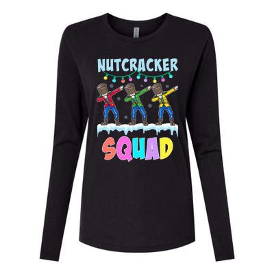 Dabbing Nutcracker Squad Christmas Ballet Pj Xmas Womens Cotton Relaxed Long Sleeve T-Shirt