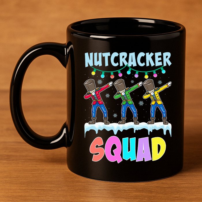 Dabbing Nutcracker Squad Christmas Ballet Pj Xmas 11oz C Handle Ceramic Mug