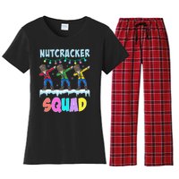 Dabbing Nutcracker Squad Christmas Ballet Pj Xmas Women's Flannel Pajama Set