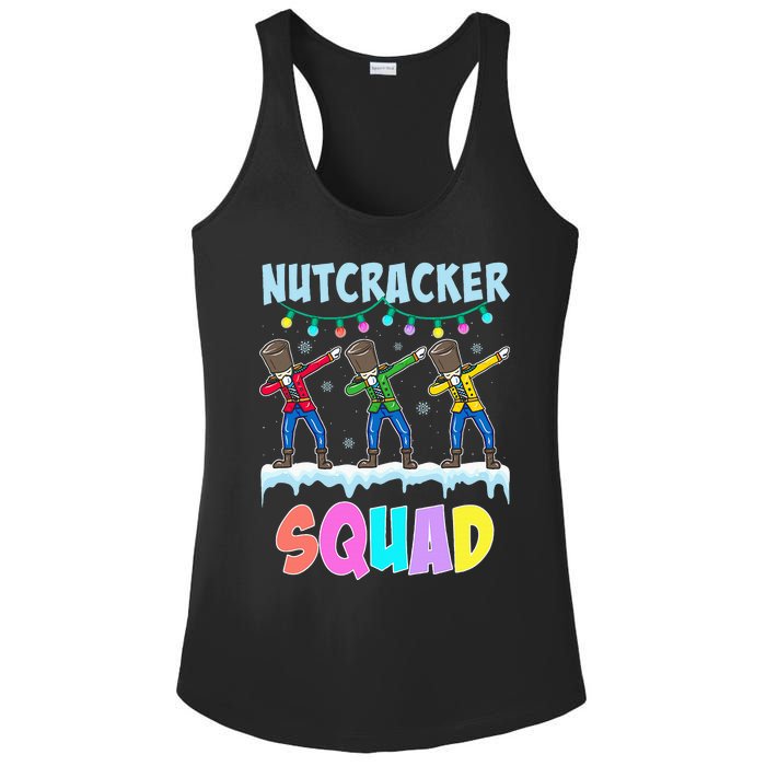 Dabbing Nutcracker Squad Christmas Ballet Pj Xmas Ladies PosiCharge Competitor Racerback Tank