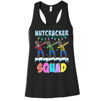 Dabbing Nutcracker Squad Christmas Ballet Pj Xmas Women's Racerback Tank