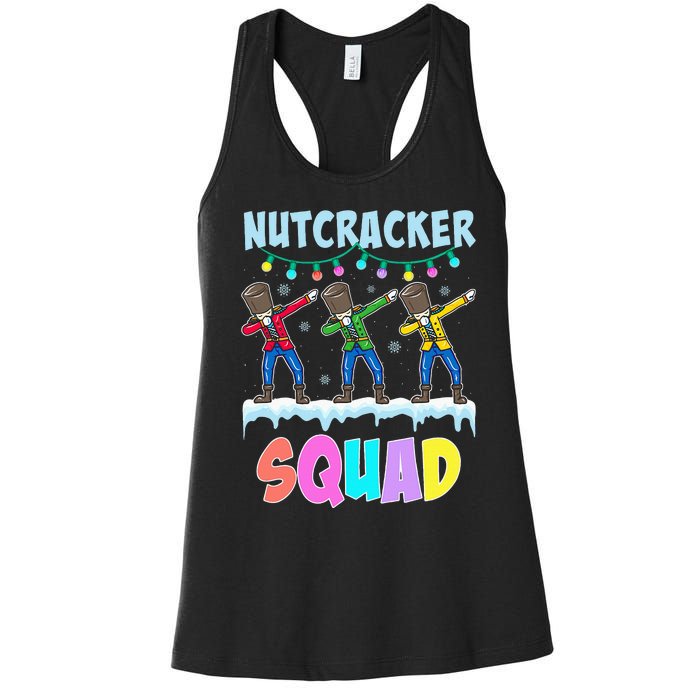 Dabbing Nutcracker Squad Christmas Ballet Pj Xmas Women's Racerback Tank