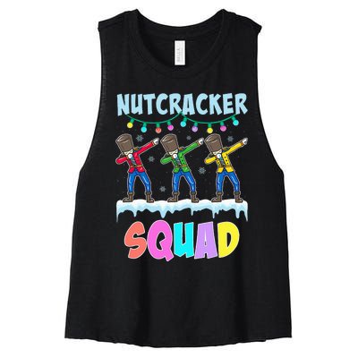 Dabbing Nutcracker Squad Christmas Ballet Pj Xmas Women's Racerback Cropped Tank