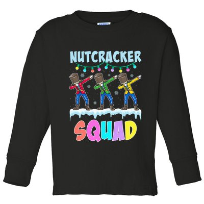 Dabbing Nutcracker Squad Christmas Ballet Pj Xmas Toddler Long Sleeve Shirt