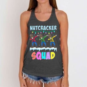 Dabbing Nutcracker Squad Christmas Ballet Pj Xmas Women's Knotted Racerback Tank