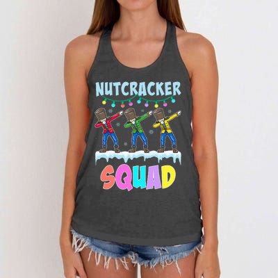 Dabbing Nutcracker Squad Christmas Ballet Pj Xmas Women's Knotted Racerback Tank