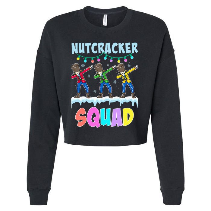 Dabbing Nutcracker Squad Christmas Ballet Pj Xmas Cropped Pullover Crew