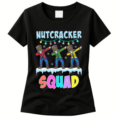 Dabbing Nutcracker Squad Christmas Ballet Pj Xmas Womens T-Shirt