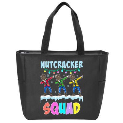 Dabbing Nutcracker Squad Christmas Ballet Pj Xmas Zip Tote Bag